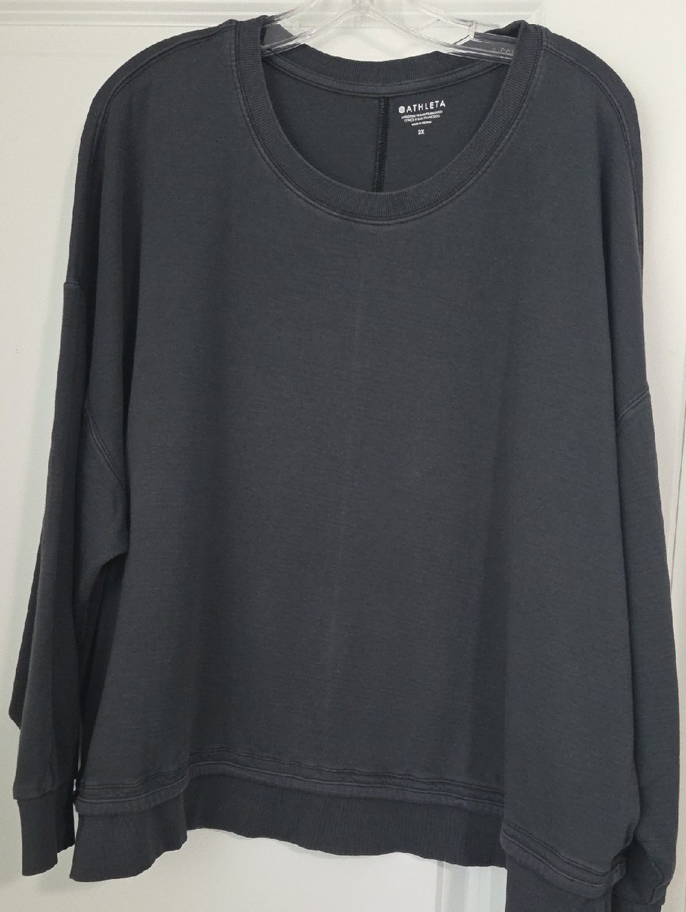 Athleta Dark Charcoal Relaxed Crewneck Top